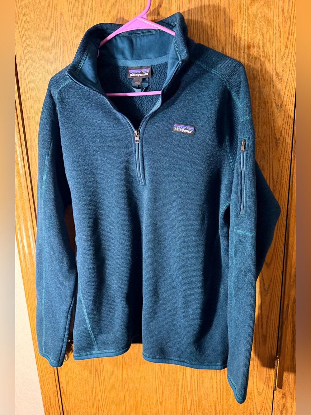 Patagonia Men's Deep Teal Half-Zip Fleece Pullover - Picture 2 of 6